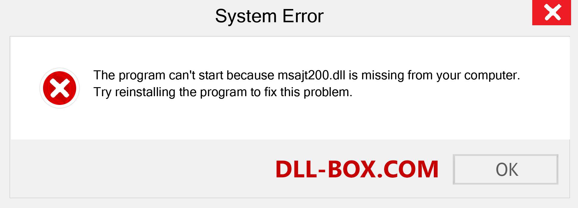  msajt200.dll file is missing?. Download for Windows 7, 8, 10 - Fix  msajt200 dll Missing Error on Windows, photos, images